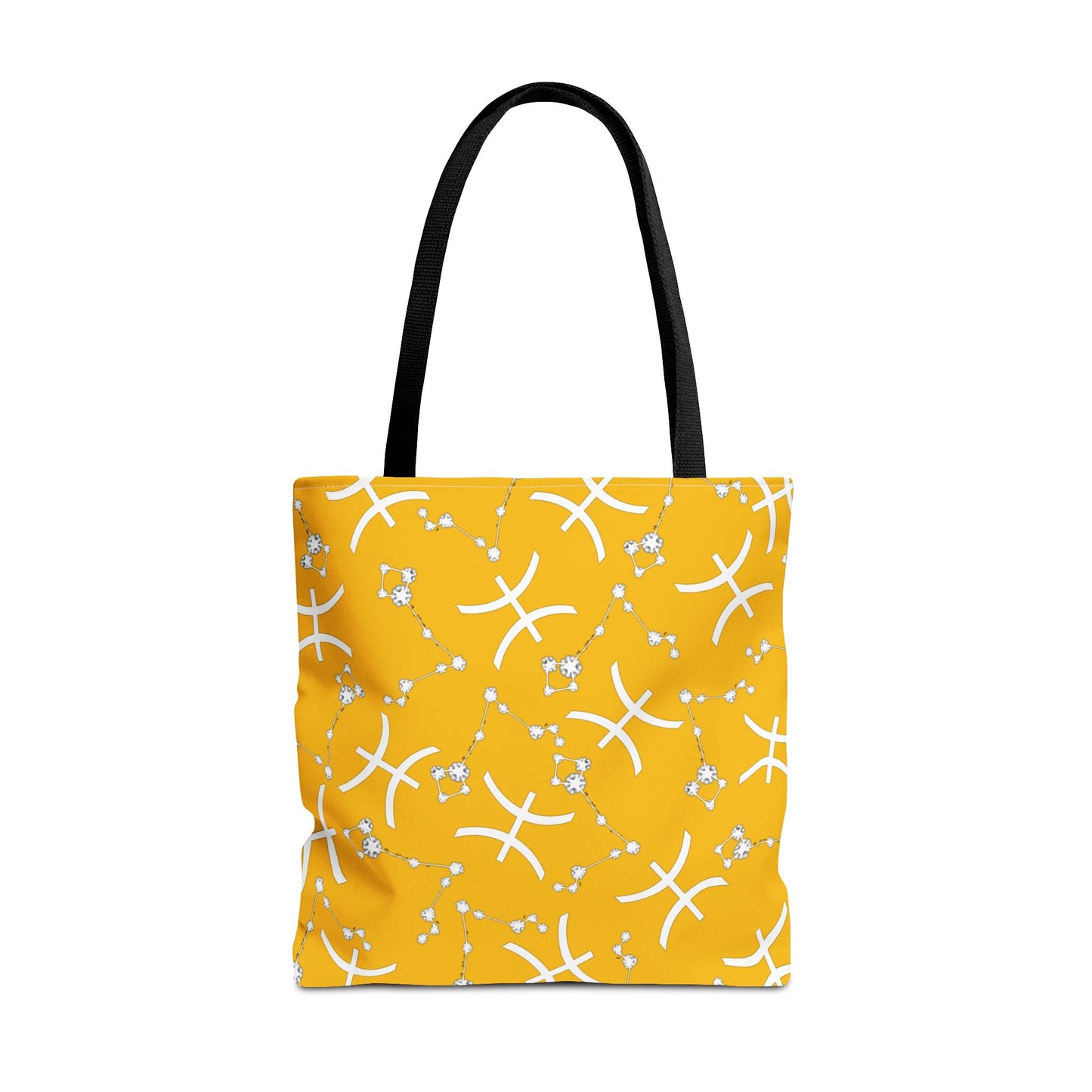 Tote Bag, Pisces Zodiac Sign, AOP, (Yellow, White)