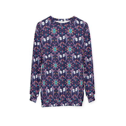 Unisex Sweatshirt (AOP), Pisces, Zodiac v4, Jewel Pattern