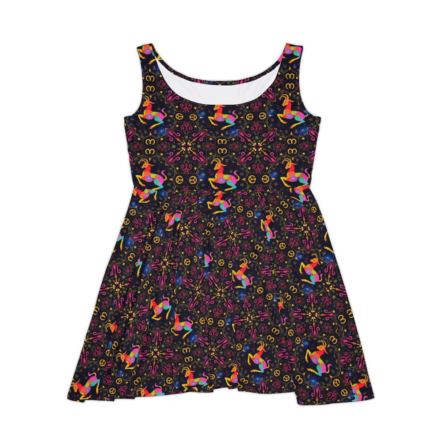 Women's Skater Dress, AOP, Zodiac, Capricorn, Pattern