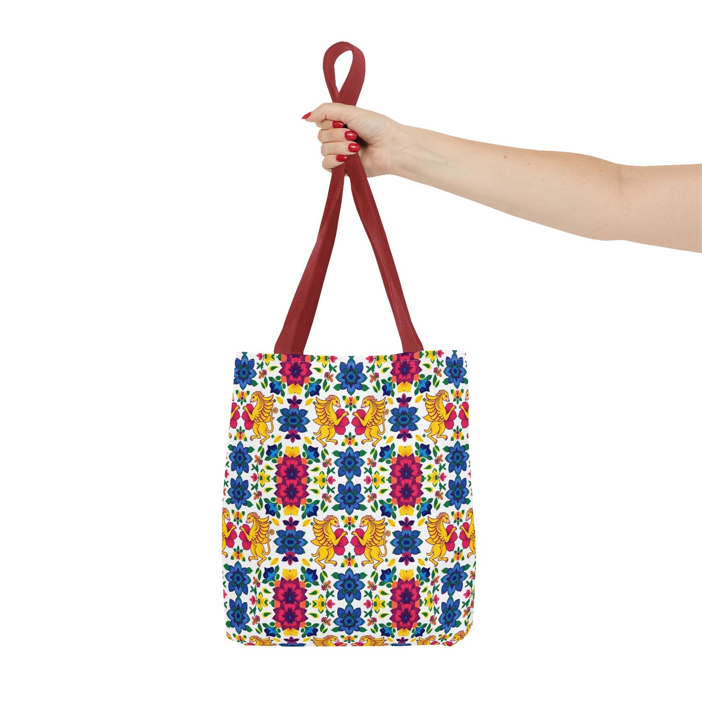 Tote Bag, (AOP), Gemini, Zodiac v6, Flower Pattern