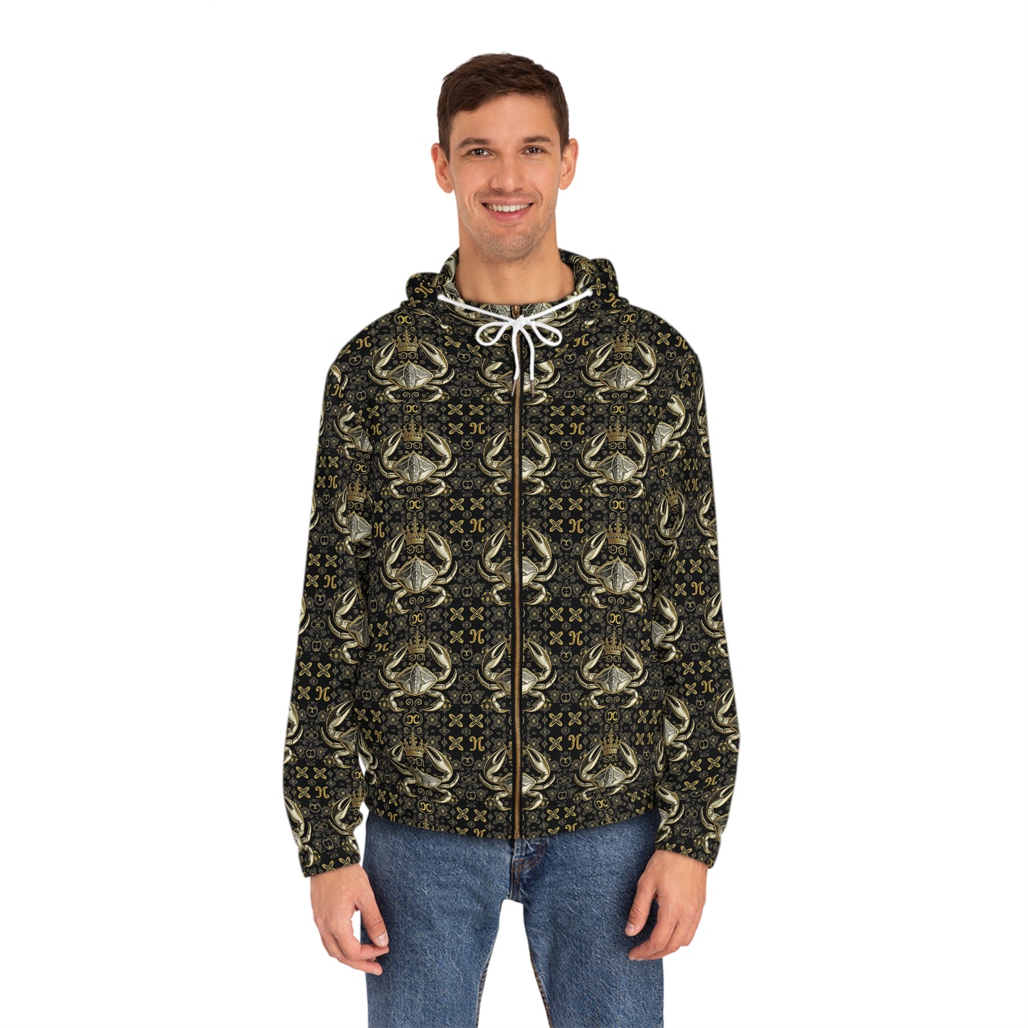 Full-Zip Hoodie (AOP), Cancer, Zodiac v3, Pattern