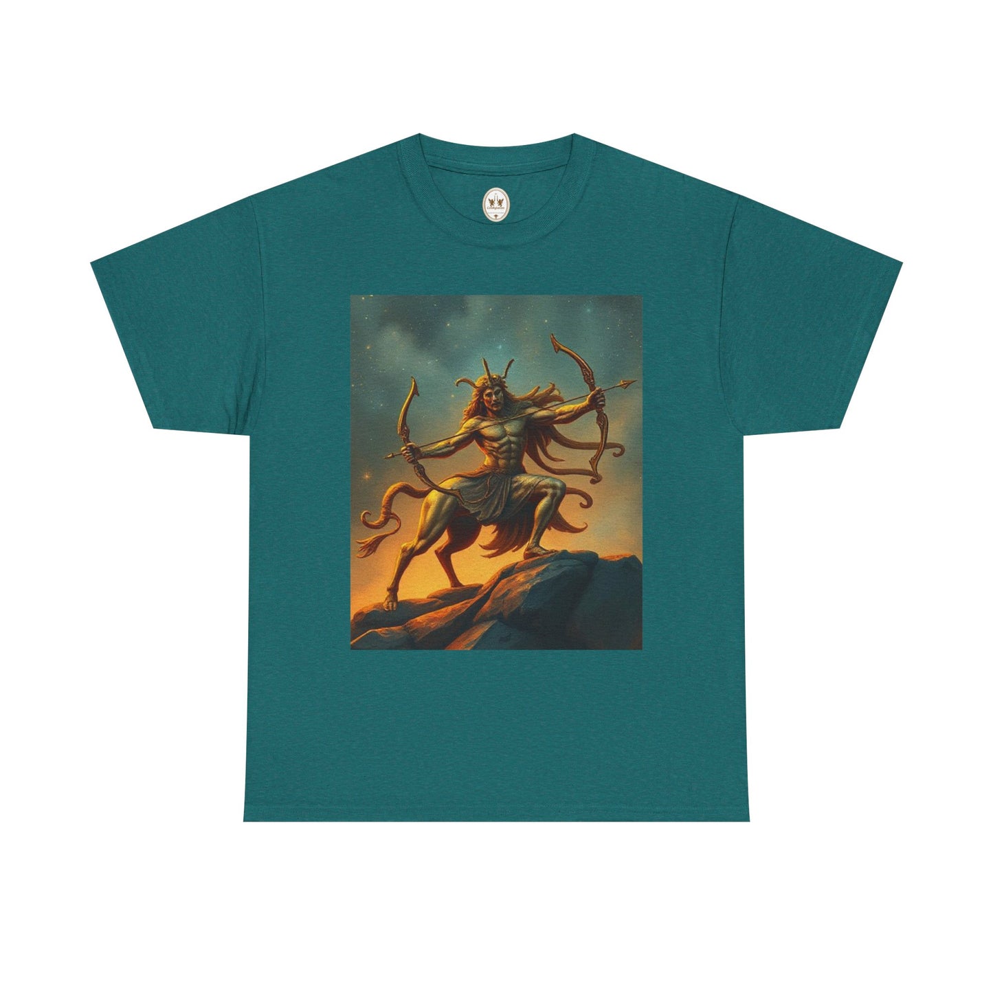 Unisex Heavy Cotton T-Shirt, Arrow Centaur, Sagittarius Zodiac Design