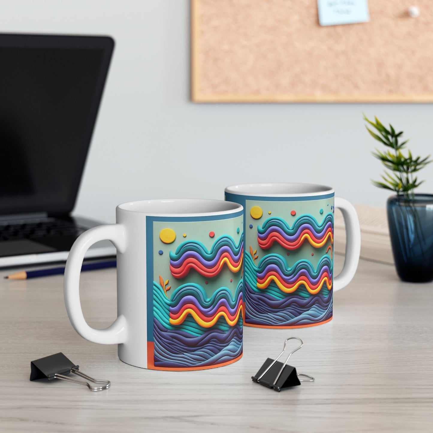 Ceramic Mug, (11oz, 15oz), Ceramic Coffee Mug, Aquarius Water Painting, Zodiac Design