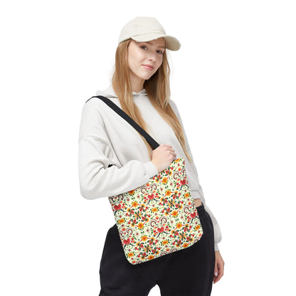 Tote Bag (AOP), Aries, Zodiac v2, Flower Pattern