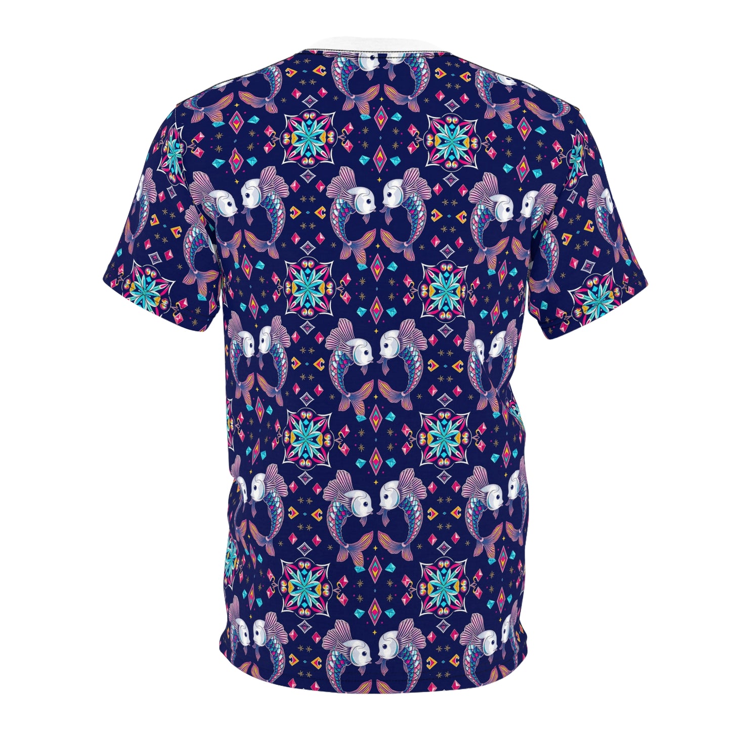 Unisex Cut & Sew T-Shirt, (AOP), Pisces, Zodiac, Jewels Pattern