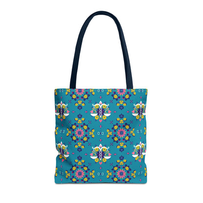 Tote Bag (AOP), Libra, Zodiac v1, Flower Pattern