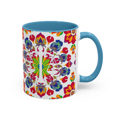Accent Coffee Mug, Libra, Zodiac v1, Flower Pattern, (11, 15oz)