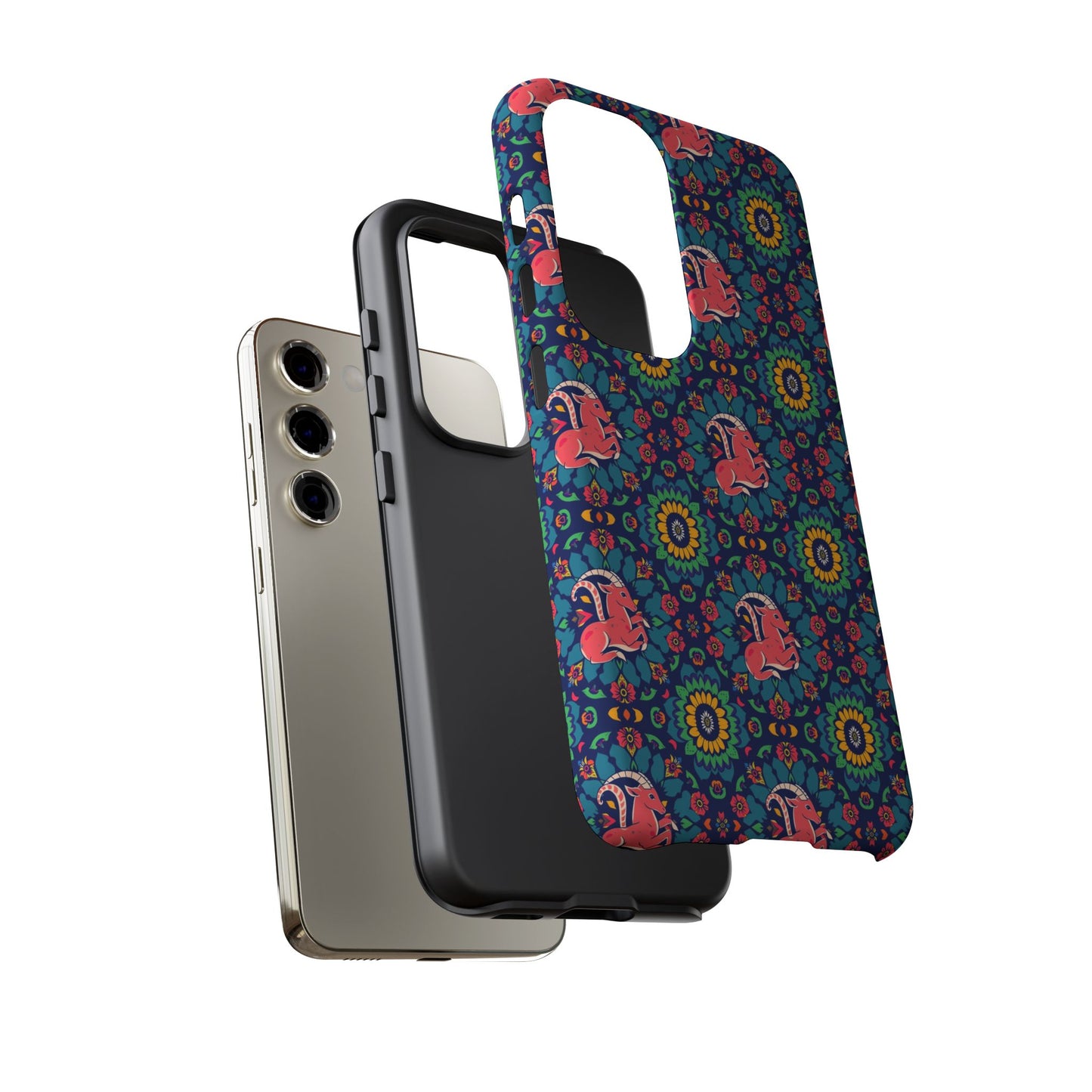 Tough Cases, Capricorn, Zodiac v1, Flower Pattern