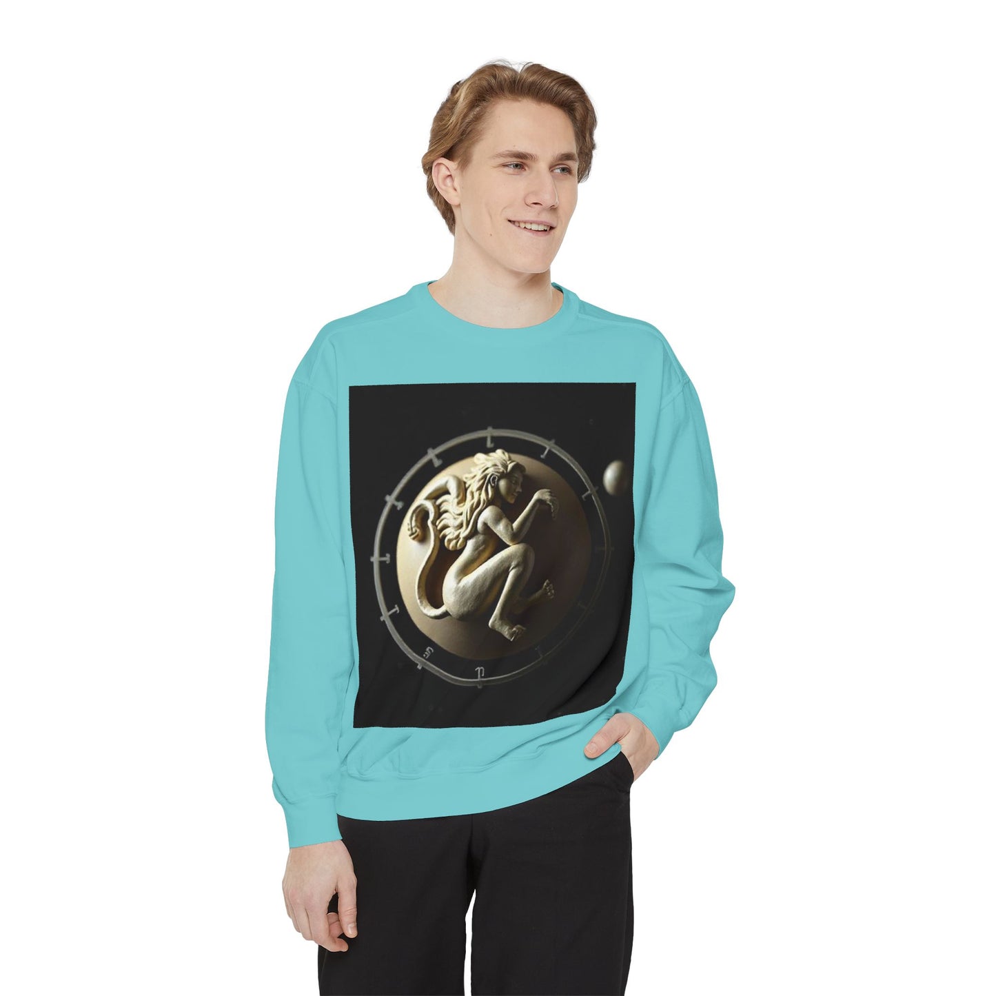 Garment-Dyed Sweatshirt, Unisex, Space Symbol Design, Virgo
