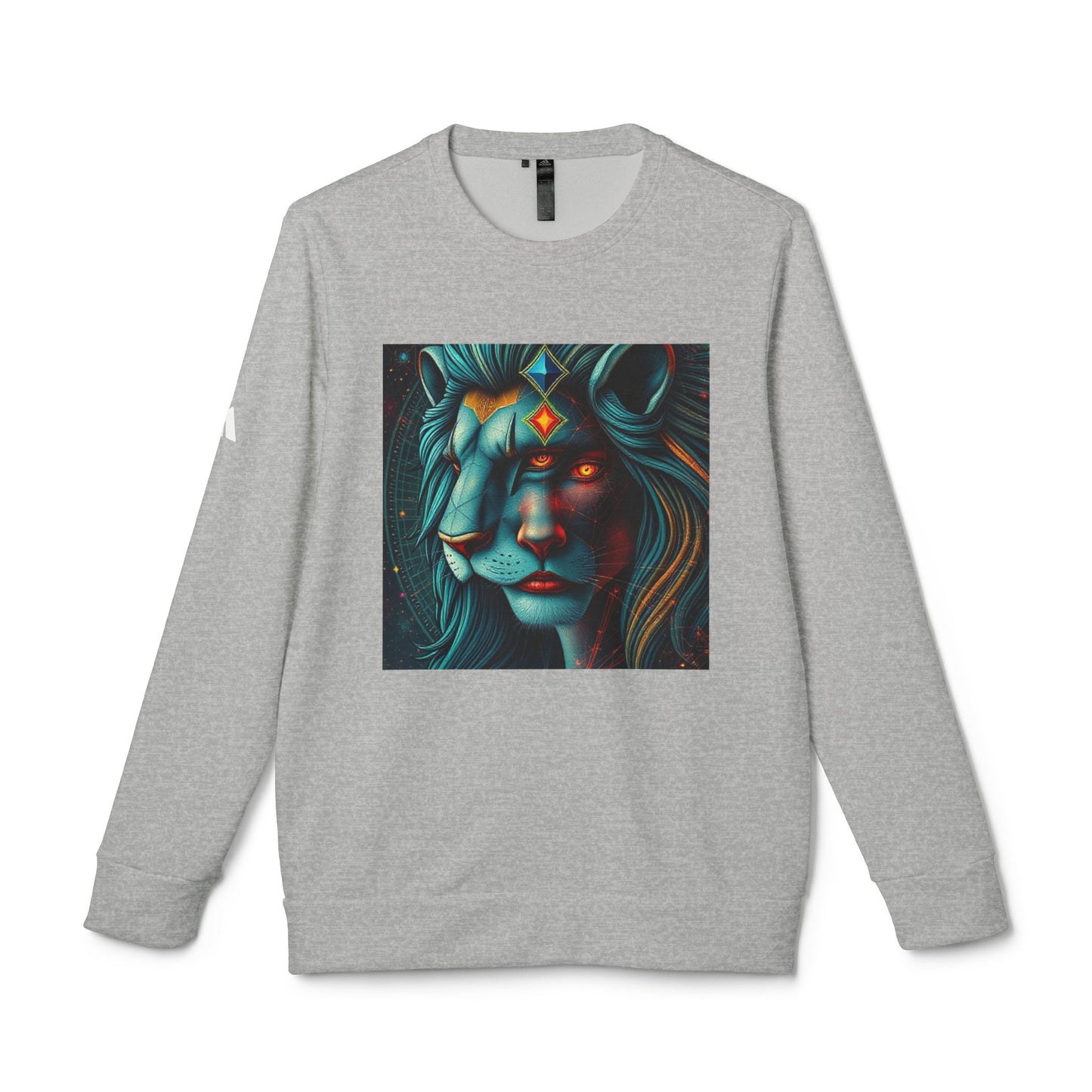 Adidas, Unisex Fleece Crewneck Sweatshirt, Leo, Pop Art, Zodiac