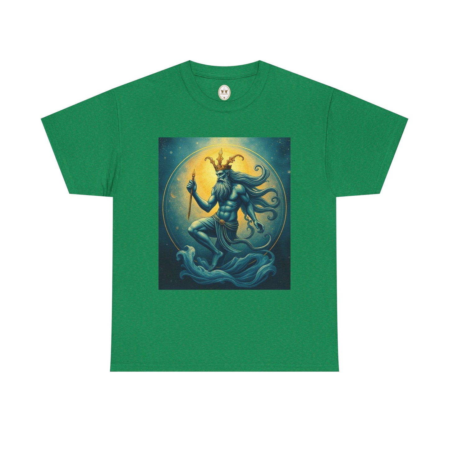 Unisex Heavy Cotton T-Shirt, Aquarius God 1, Zodiac Design