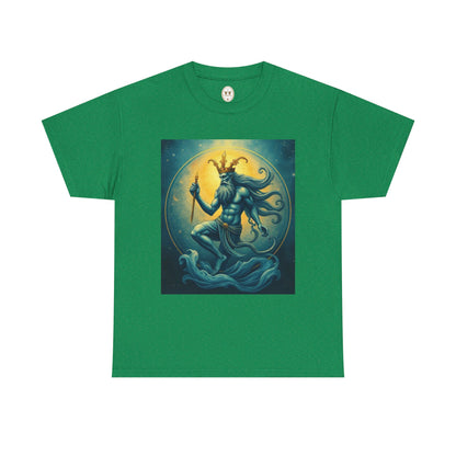 Unisex Heavy Cotton T-Shirt, Aquarius God 1, Zodiac Design