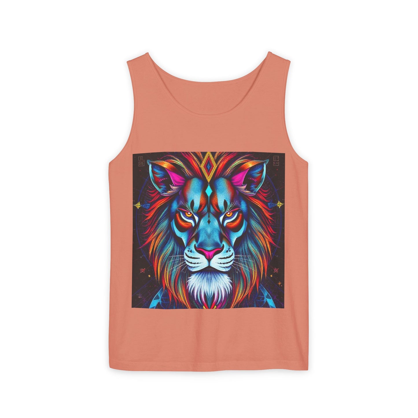 Unisex Garment-Dyed, Tank Top, Leo, Pop Art v1, 100% US cotton