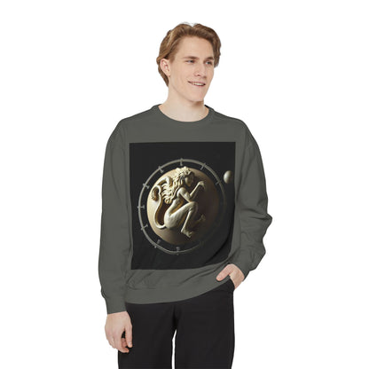 Garment-Dyed Sweatshirt, Unisex, Space Symbol Design, Virgo