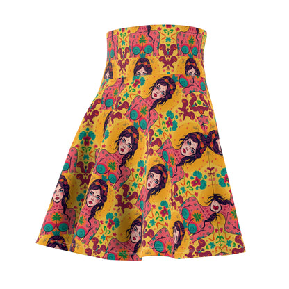 Women's Skater Skirt, (AOP), Virgo, Zodiac v1, Sexy Pattern