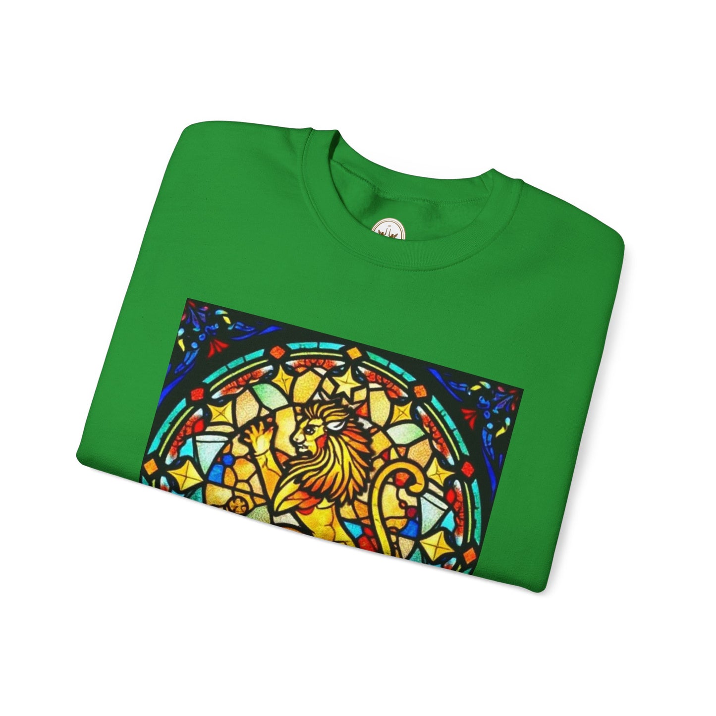 Unisex Heavy Blend™ Crewneck Sweatshirt, Glass 1, Leo Zodiac Design
