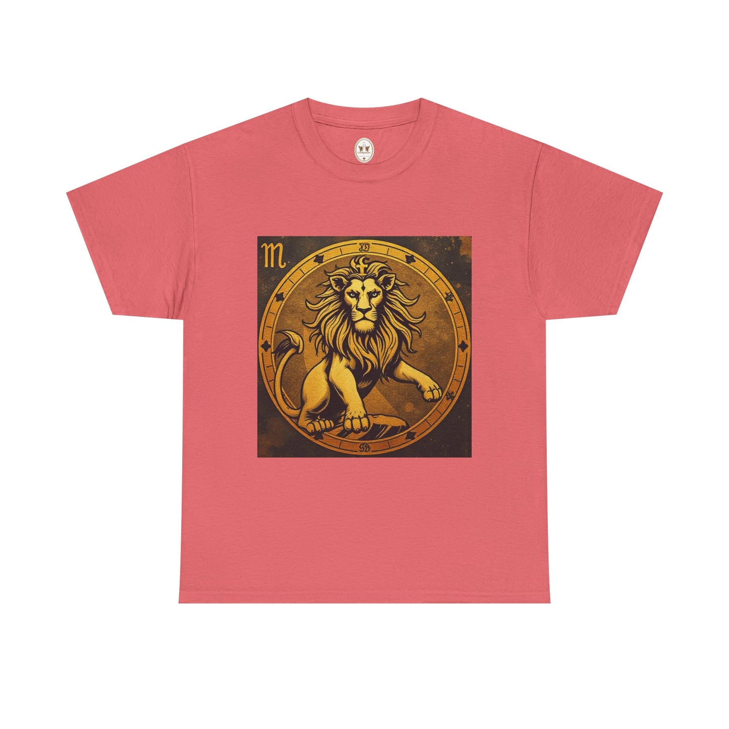 Unisex Heavy Cotton T-Shirt, Gold Lion, Leo Zodiac Design