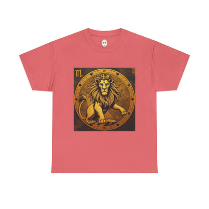 Unisex Heavy Cotton T-Shirt, Gold Lion, Leo Zodiac Design