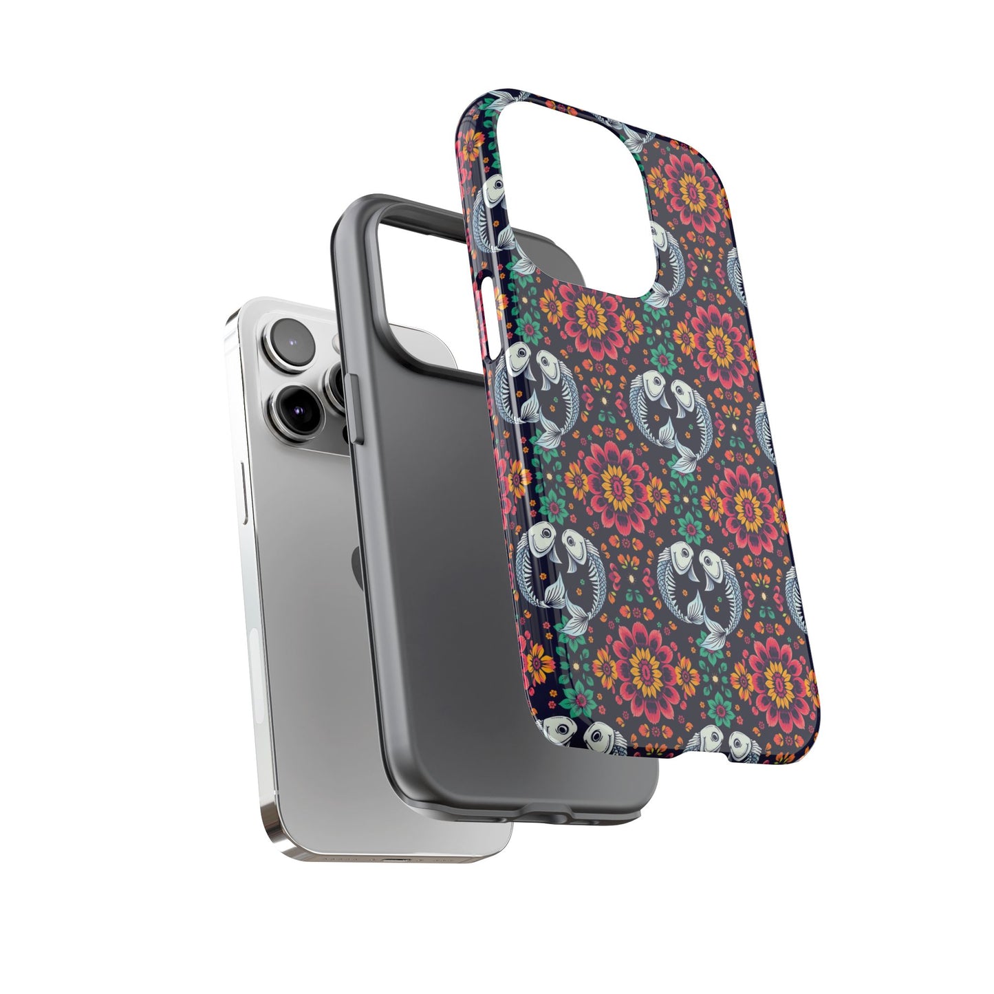 Tough Cases, Pisces, Zodiac v4, Flower Pattern