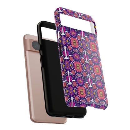 Tough Cases, Libra, Zodiac v4, Flower Pattern