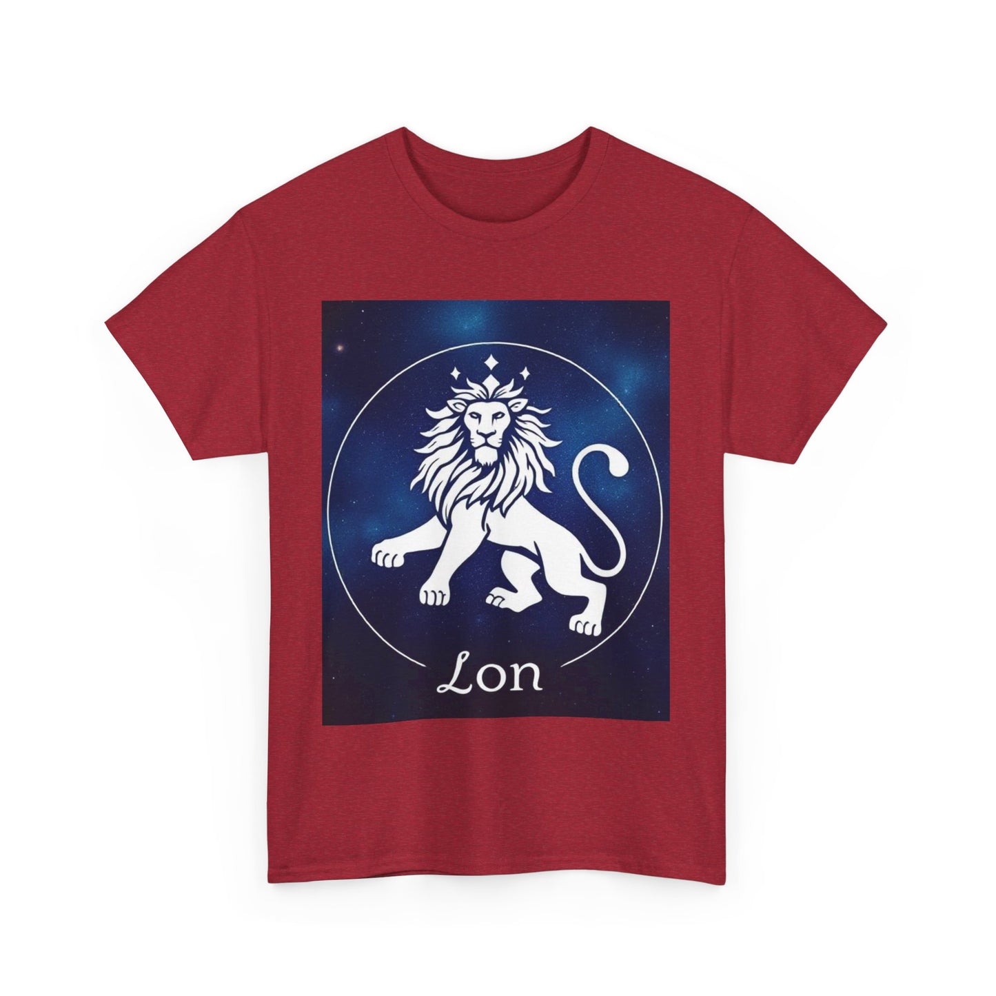 Unisex Heavy Cotton T-Shirt, Space Lion v1, Leo Zodiac Design