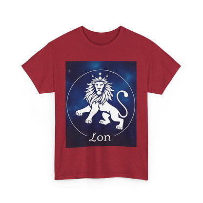 Unisex Heavy Cotton T-Shirt, Space Lion v1, Leo Zodiac Design