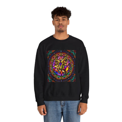 Unisex Heavy Blend™ Crewneck Sweatshirt, Glass 1, Taurus Zodiac Design