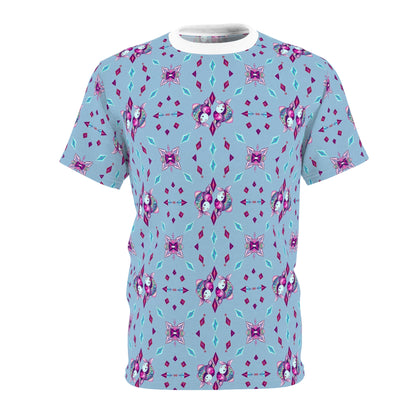Unisex Cut & Sew T-Shirt, (AOP), Pisces, Zodiac v1, Jewels Pattern