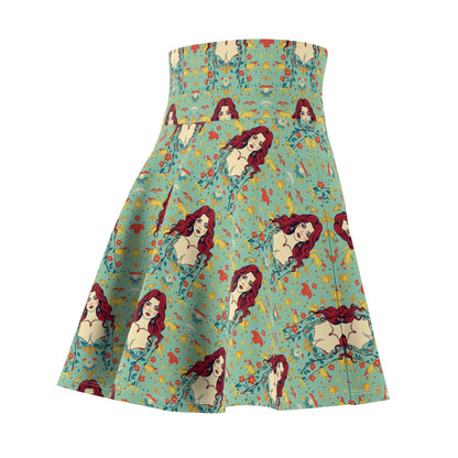 Women's Skater Skirt, (AOP), Virgo, Zodiac v3, Sexy Pattern