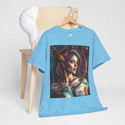 Unisex Heavy Cotton T-Shirt, Sagittarius, Zodiac v1, Sexy Art