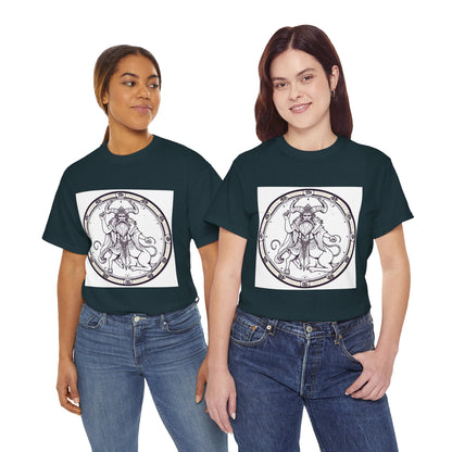 Unisex Heavy Cotton T-Shirt, Bull Centaur, Taurus Zodiac Design