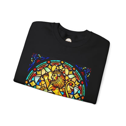 Unisex Heavy Blend™ Crewneck Sweatshirt, Glass 1, Leo Zodiac Design