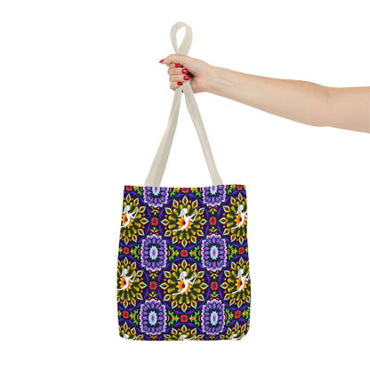Tote Bag (AOP), Sagittarius, Zodiac v2, Flower Pattern