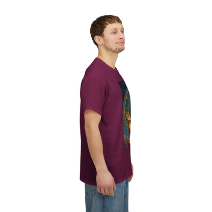 Unisex Heavy Cotton T-Shirt, Meditating Bull, Taurus Zodiac Design