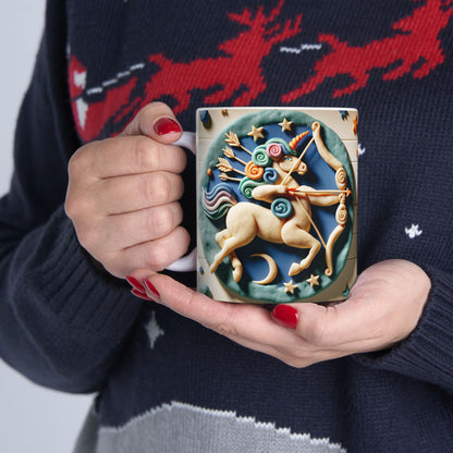 Ceramic Mug, (11oz, 15oz), Ceramic Coffee Mug, Colour Horse, Sagittarius Zodiac Design