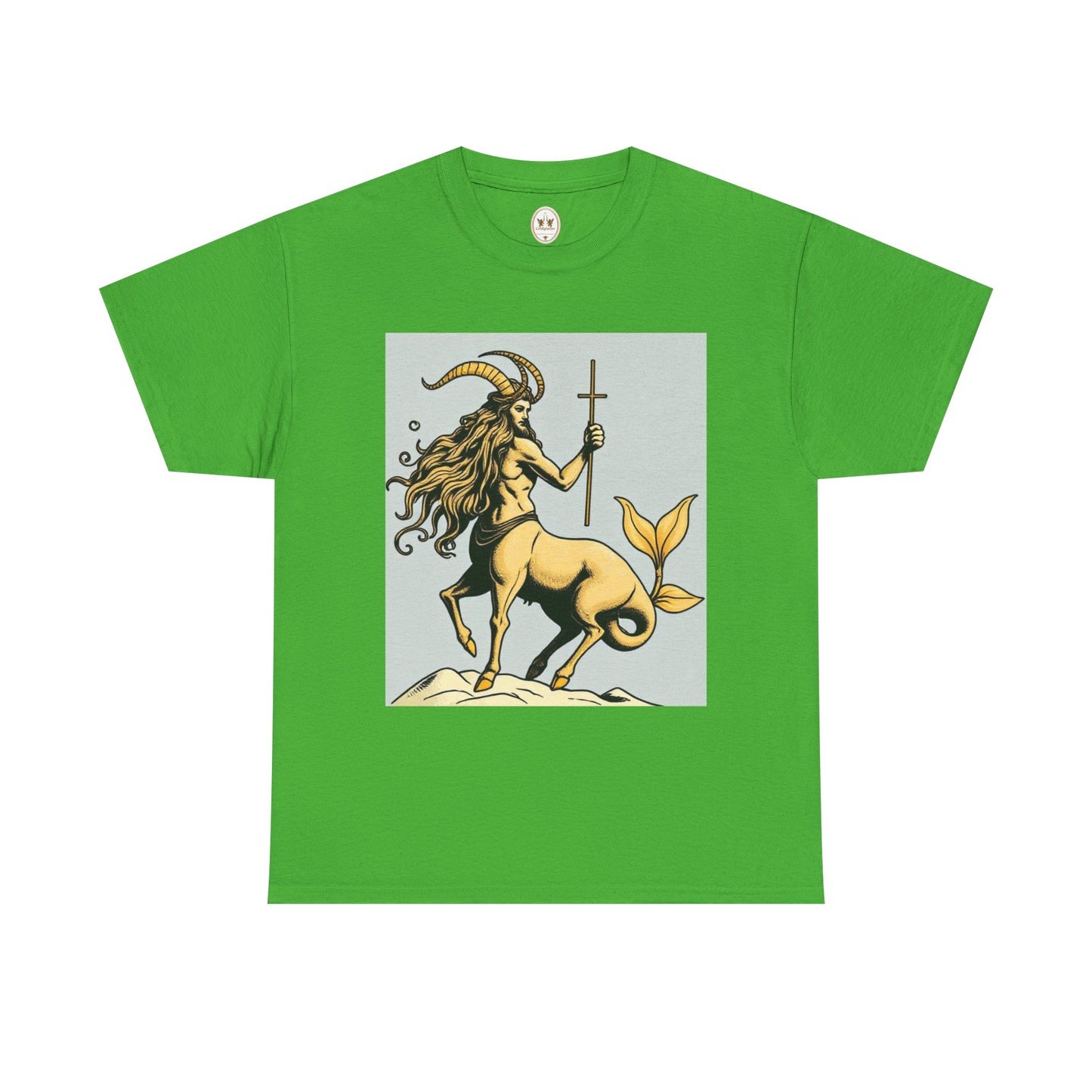 Unisex Heavy Cotton T-Shirt, Capricorn God v3, Zodiac Design