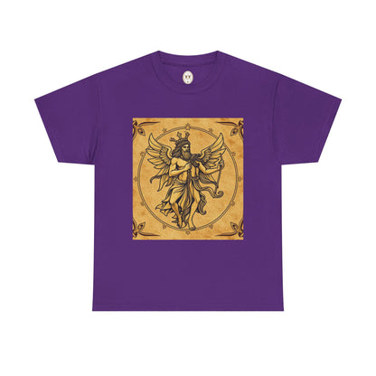 Unisex Heavy Cotton T-Shirt, Pencil Art v1, Gemini Zodiac Design