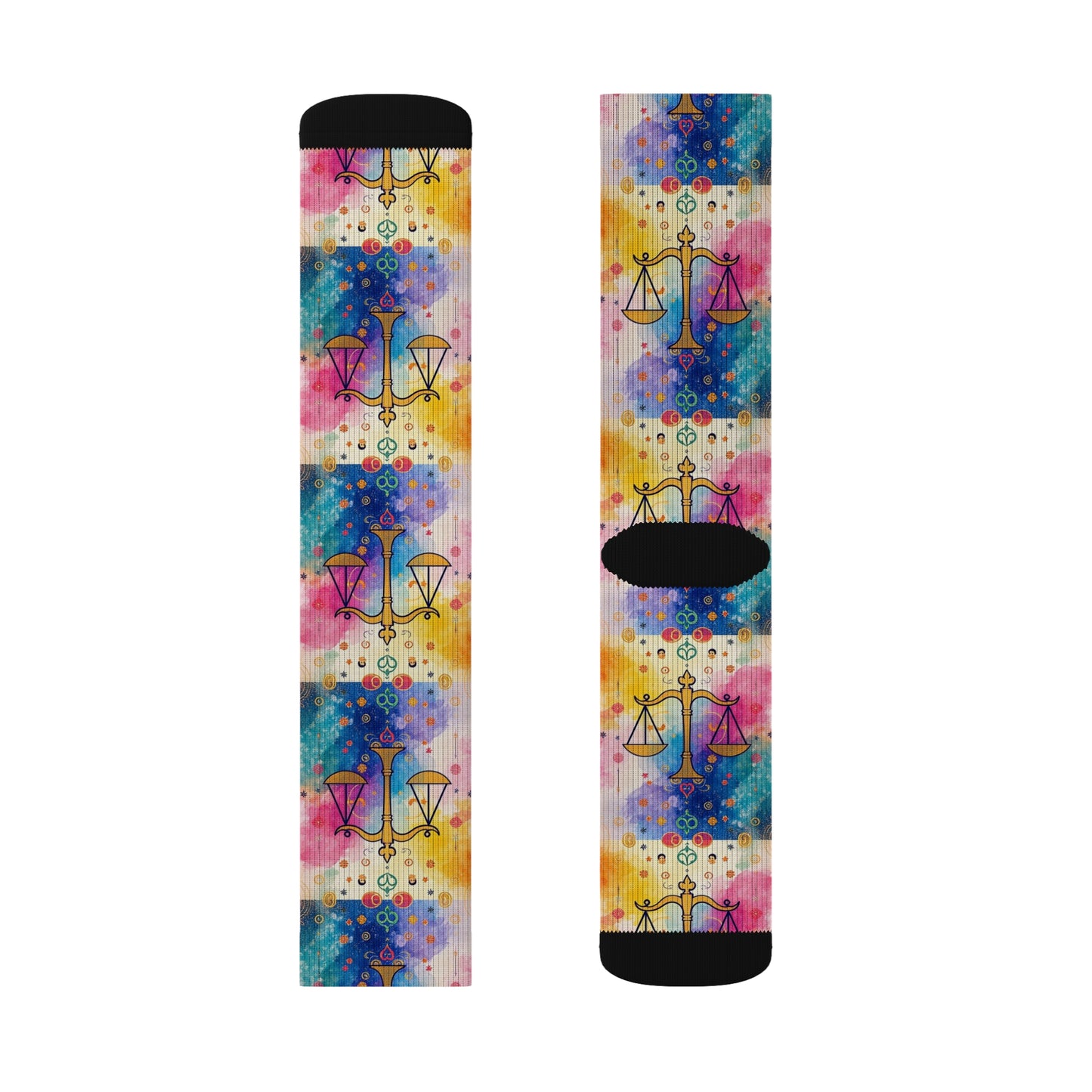Sublimation Socks, Libra, Zodiac v2, Pattern