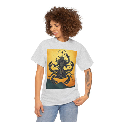 Unisex Heavy Cotton T-Shirt, Scorpion King, Print Art, Scorpio Zodiac Design