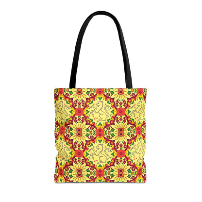 Tote Bag, (AOP), Virgo, Zodiac, Flower Pattern