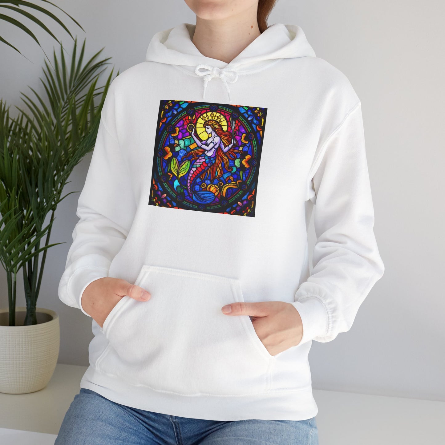 Unisex Heavy Blend™ Hooded Sweatshirt with glass Aquarius zodiac design