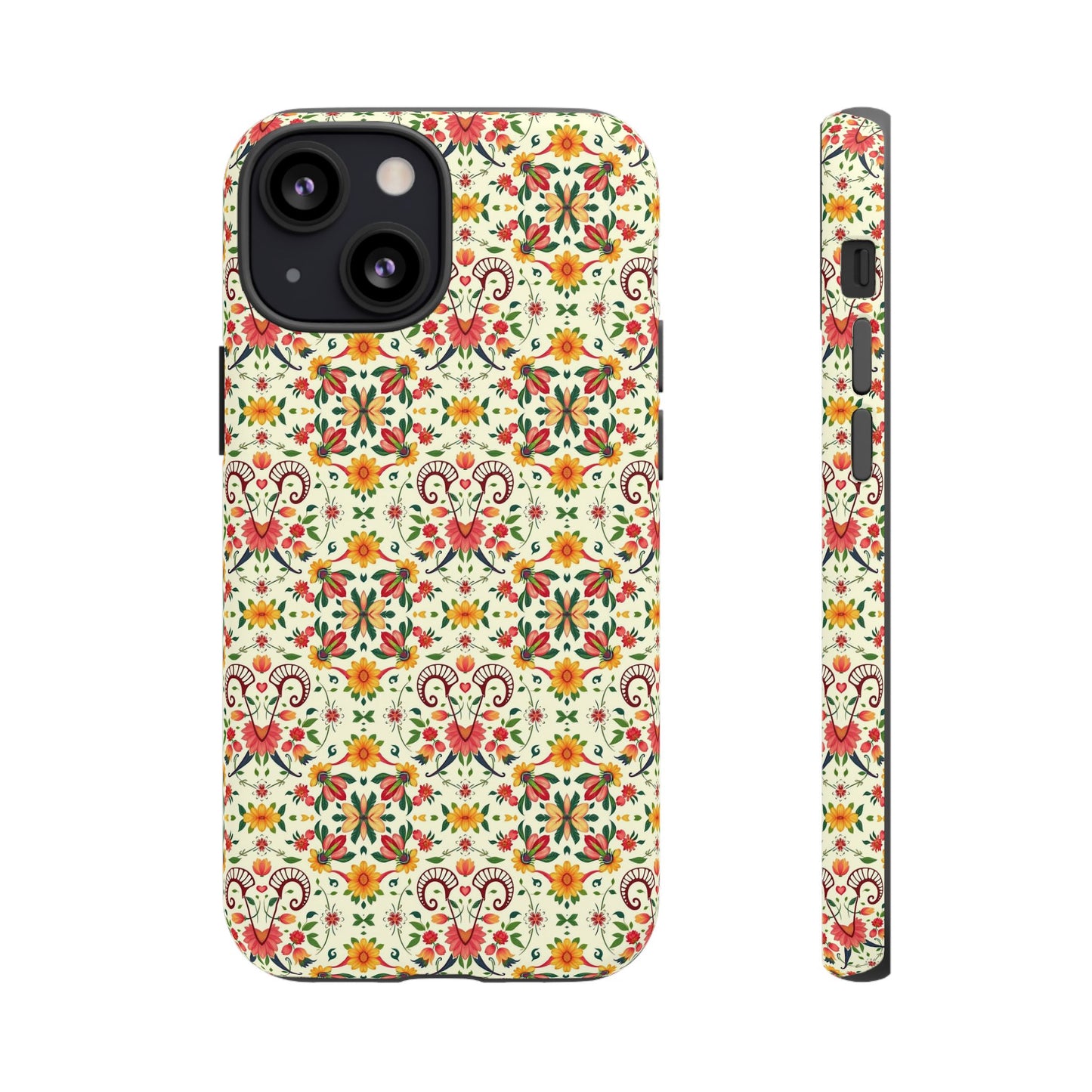 Tough Cases, Aries, Zodiac, Flower Pattern