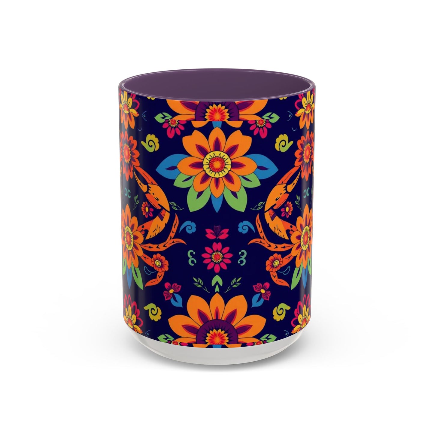 Accent Coffee Mug, Cancer, Zodiac, Flower Pattern, (11, 15oz)