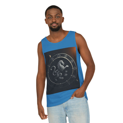 Unisex Garment-Dyed, Tank Top, Leo Design, Space Animal, 100% US cotton
