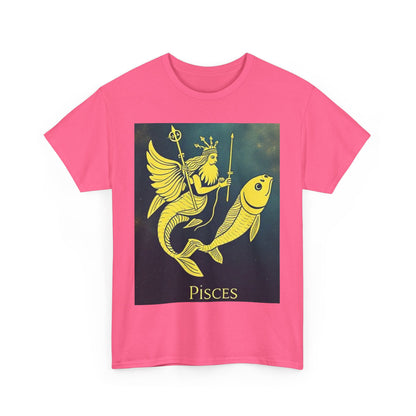 Unisex Heavy Cotton T-Shirt, Pisces Queen, Zodiac Design