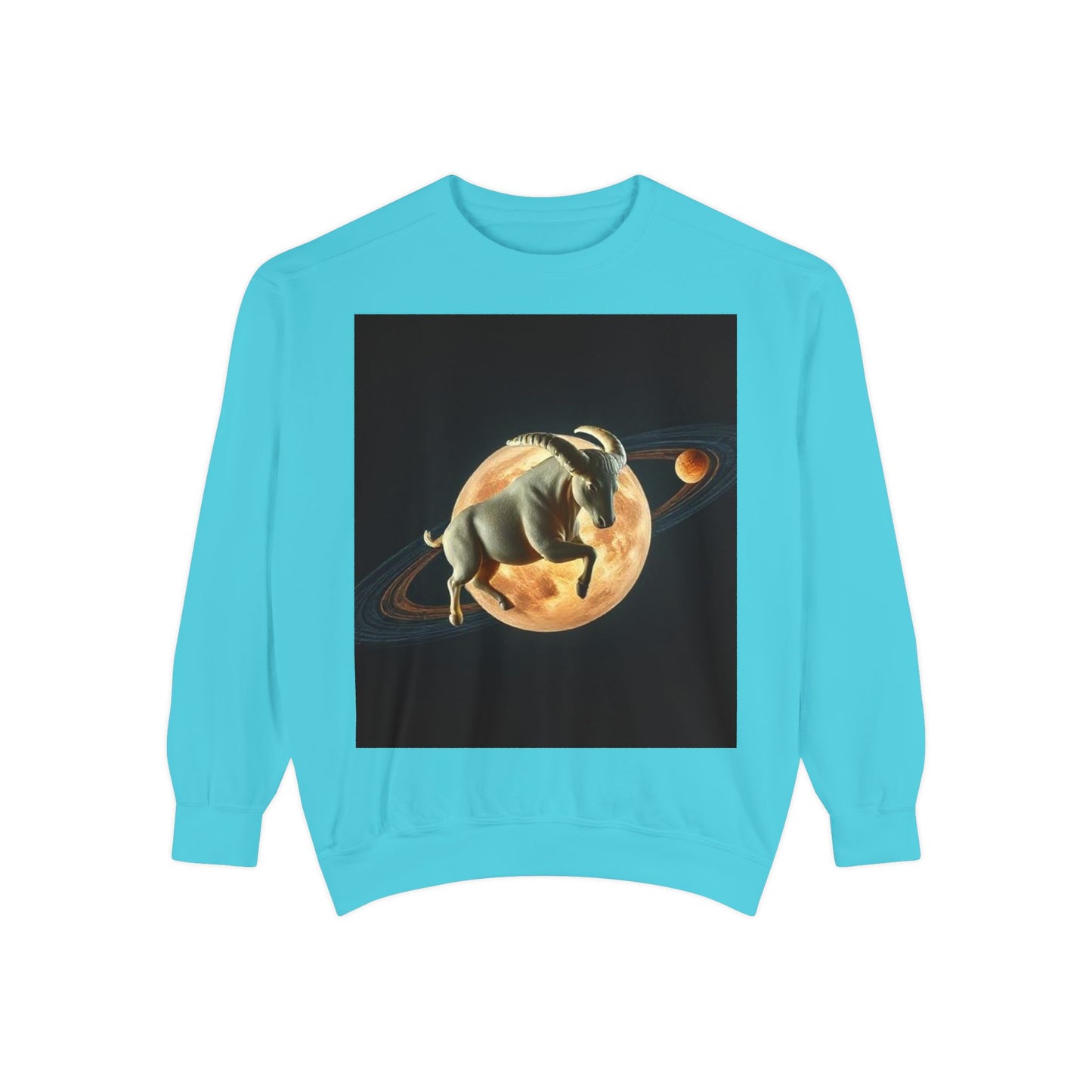 Garment-Dyed Sweatshirt, Unisex, Space Animal Design v1, Taurus