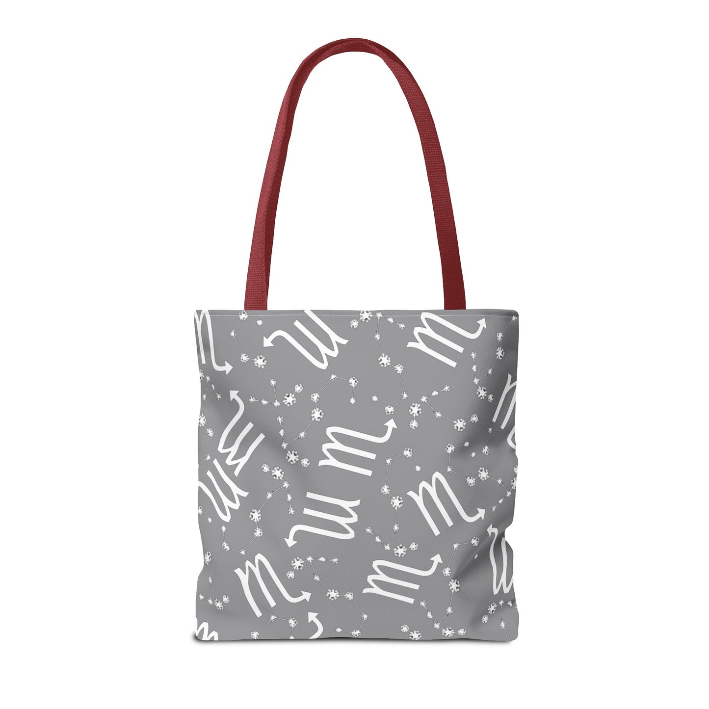 Tote Bag, Scorpio Zodiac Sign, AOP, (Grey, White)