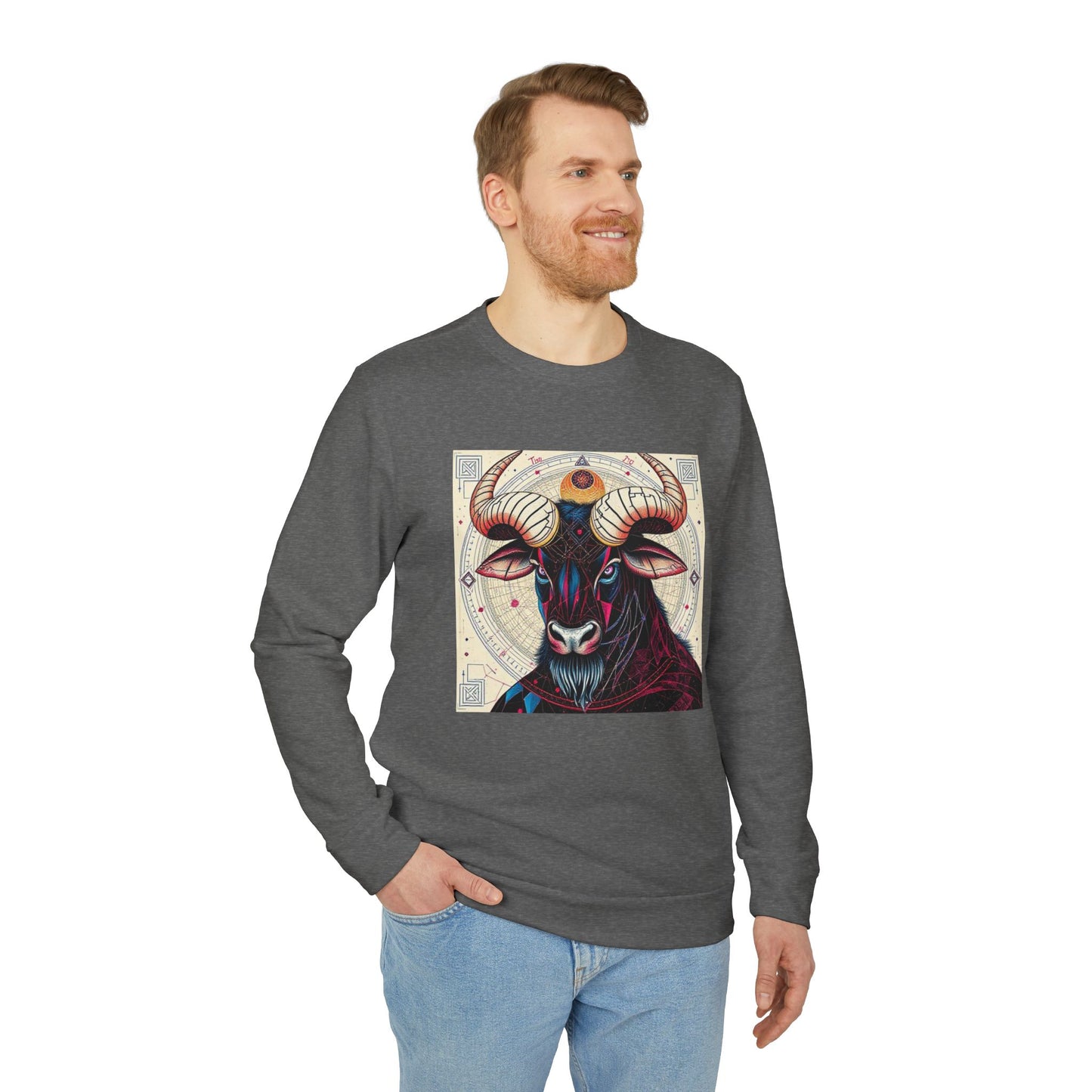 Adidas, Unisex Fleece Crewneck Sweatshirt, Taurus, Pop Art v1, Zodiac