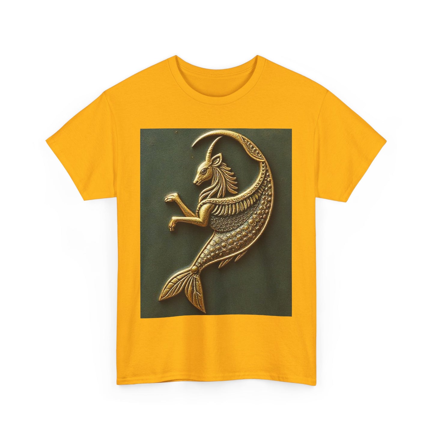 Unisex Heavy Cotton T-Shirt, Capricorn Animal v1, Symbol, Zodiac Design