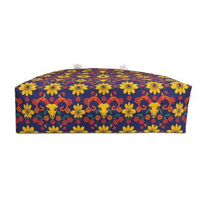 Weekender Bag, Aries, Zodiac v1, Flower Pattern